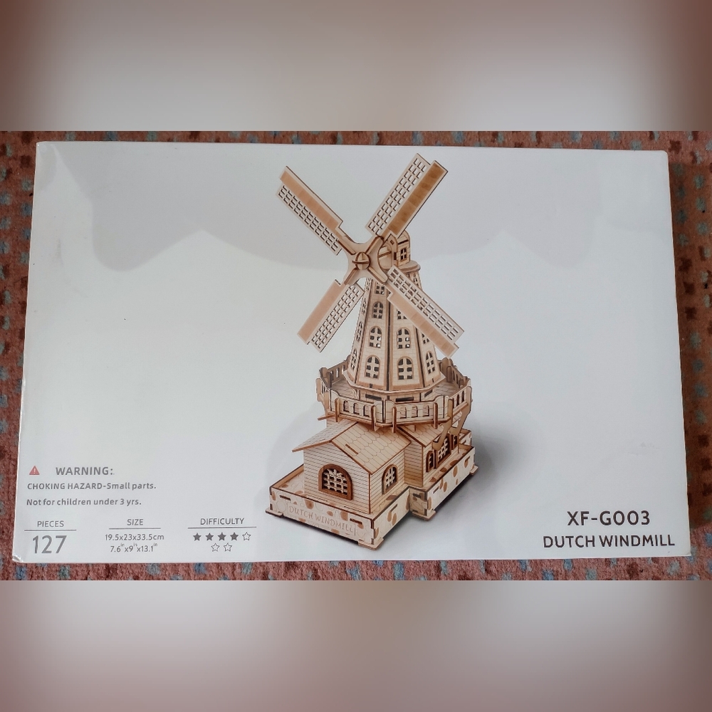 Dutch Windmill Pieces 127  DIY 3D Woodcraft Assembly Kit Puzzle XF-G003